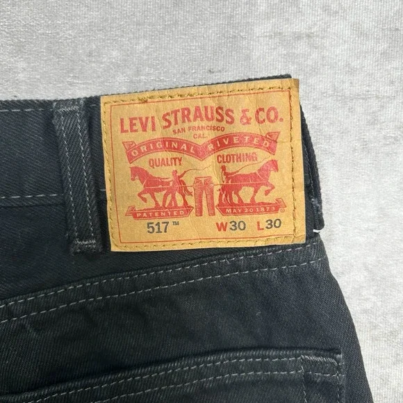 Levis 517 Jeans Men's Size 30x30 Boot Cut Black Denim Cowboy Western Dark Wash - Picture 7 of 9